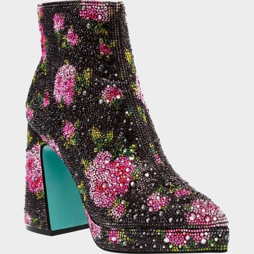 BETSEY JOHNSON SHOES SB DELLA BLACK FLORAL