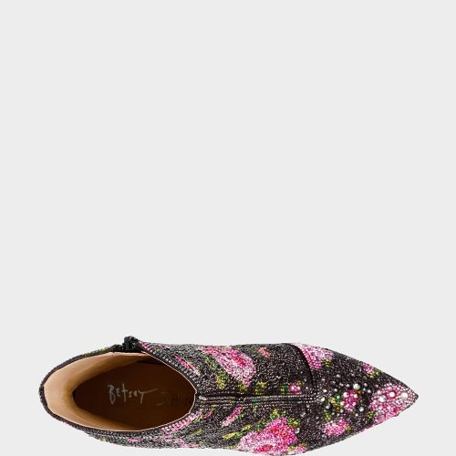 BETSEY JOHNSON SHOES SB DELLA BLACK FLORAL TOP