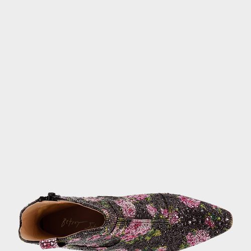 BETSEY JOHNSON SHOES SB DIVA PF BLACK FLORAL TOP