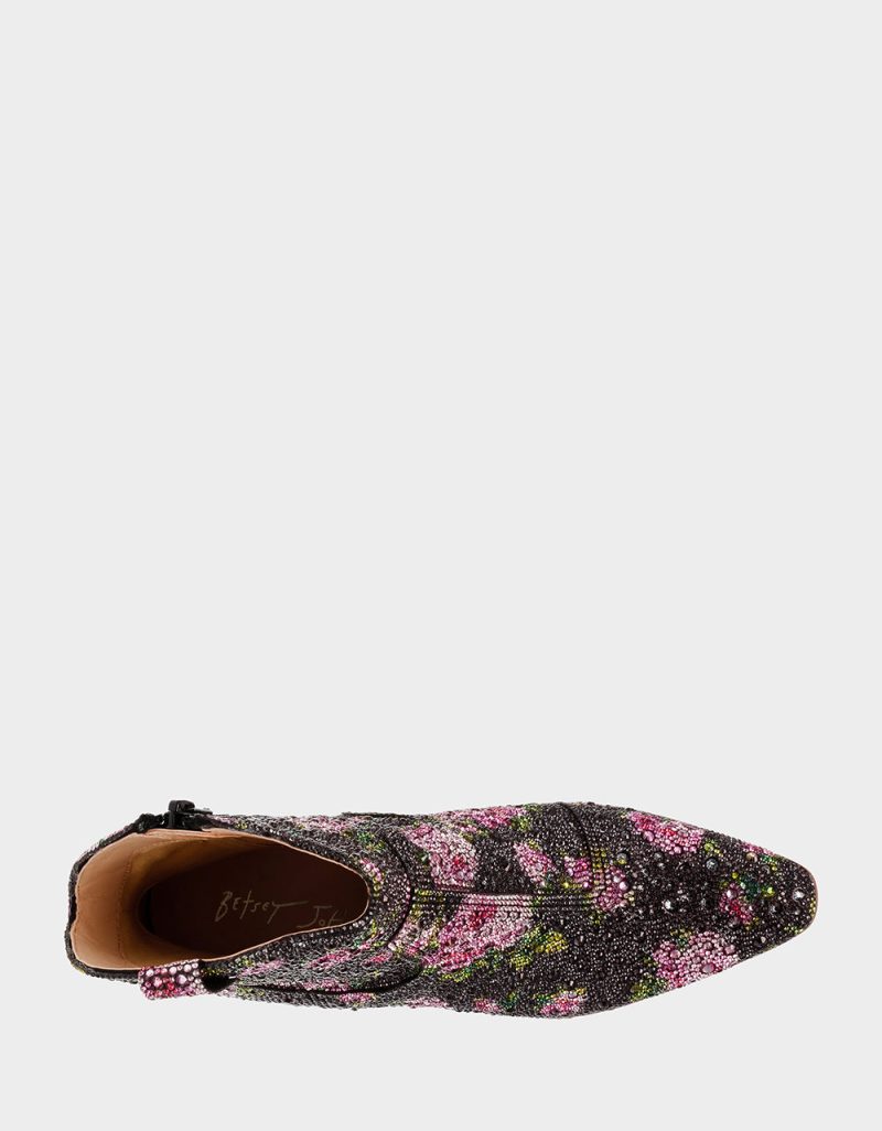 BETSEY JOHNSON SHOES SB DIVA PF BLACK FLORAL TOP