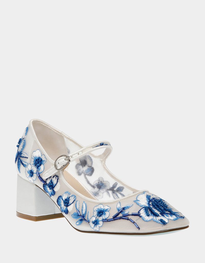 BETSEY JOHNSON SHOES SB EZRA BLUE FLORAL