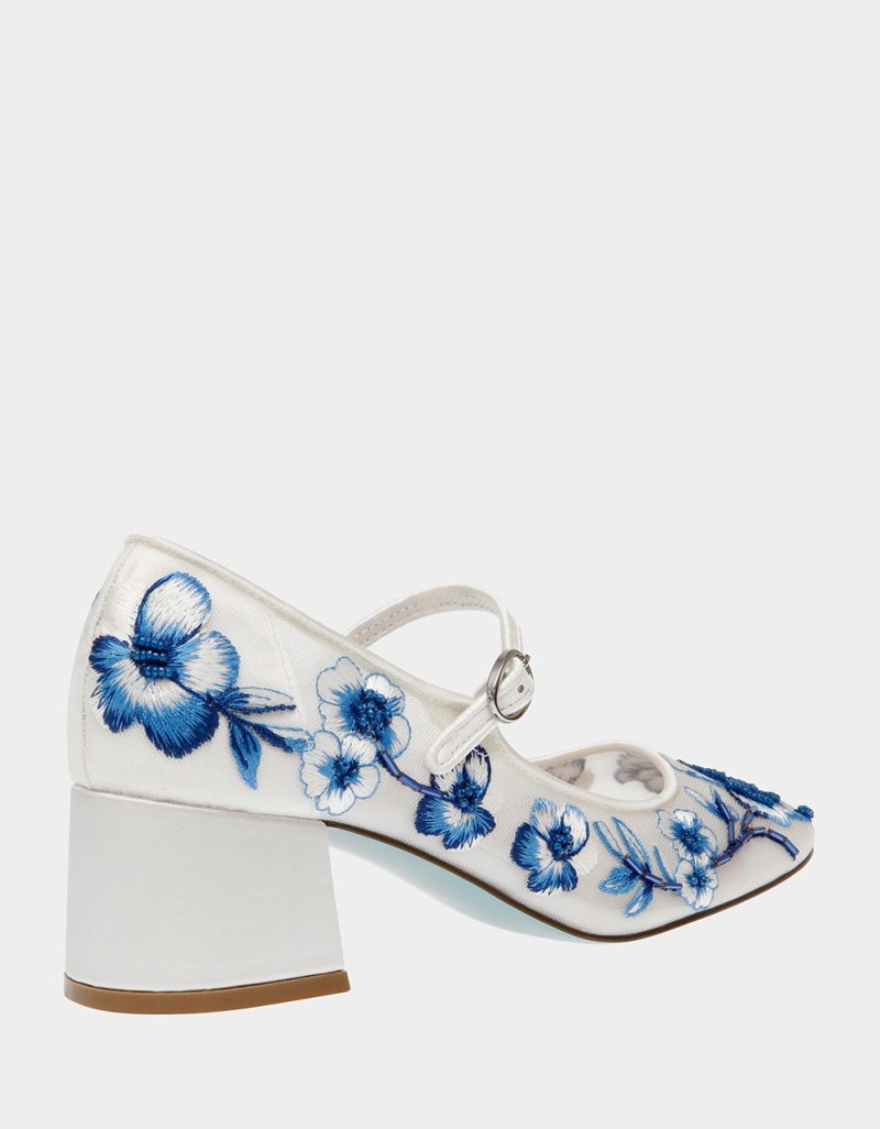 BETSEY JOHNSON SHOES SB EZRA BLUE FLORAL ALT1