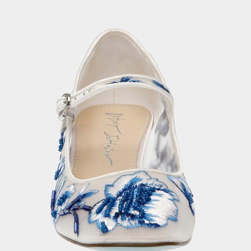 BETSEY JOHNSON SHOES SB EZRA BLUE FLORAL FRONT