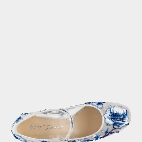 BETSEY JOHNSON SHOES SB EZRA BLUE FLORAL TOP