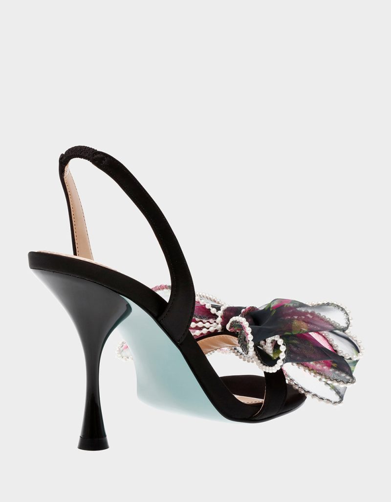 BETSEY JOHNSON SHOES SB FAWN BLACK FLORAL ALT1