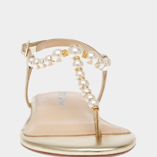 BETSEY JOHNSON SHOES SB GAL GOLD FRONT