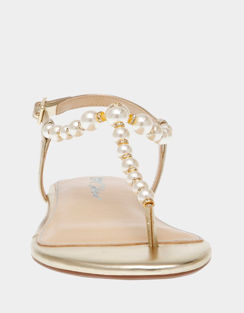 BETSEY JOHNSON SHOES SB GAL GOLD FRONT