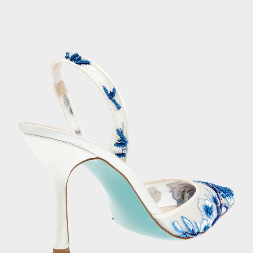 BETSEY JOHNSON SHOES SB PATCH IVORY BLUE FLORAL ALT1