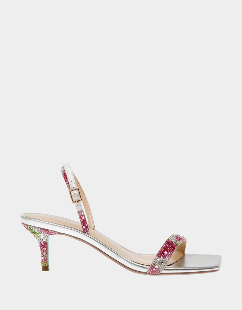 BETSEY JOHNSON SHOES SB REBEL RHINESTONE FLORAL SIDE