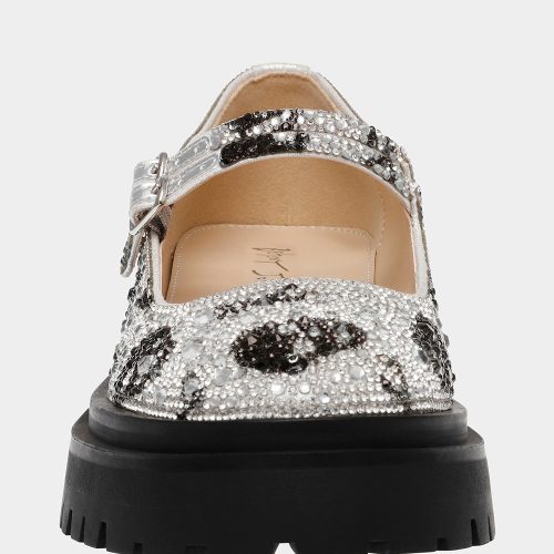 BETSEY JOHNSON SHOES SB RICO SILVER SKULLS FRONT 1