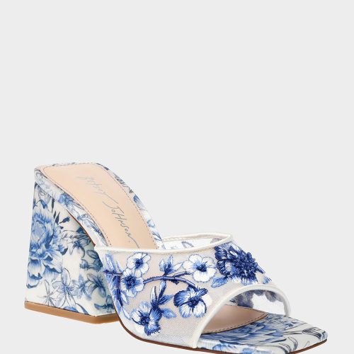 BETSEY JOHNSON SHOES SB ROO BLUEFLORAL IVORY NAVY