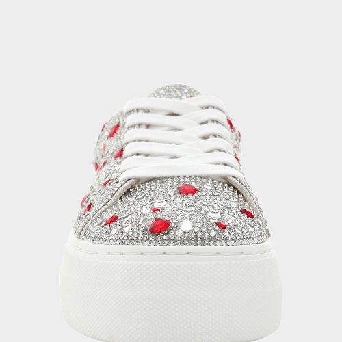 BETSEY JOHNSON SHOES SB SIDNY SILVER HEART FRONT