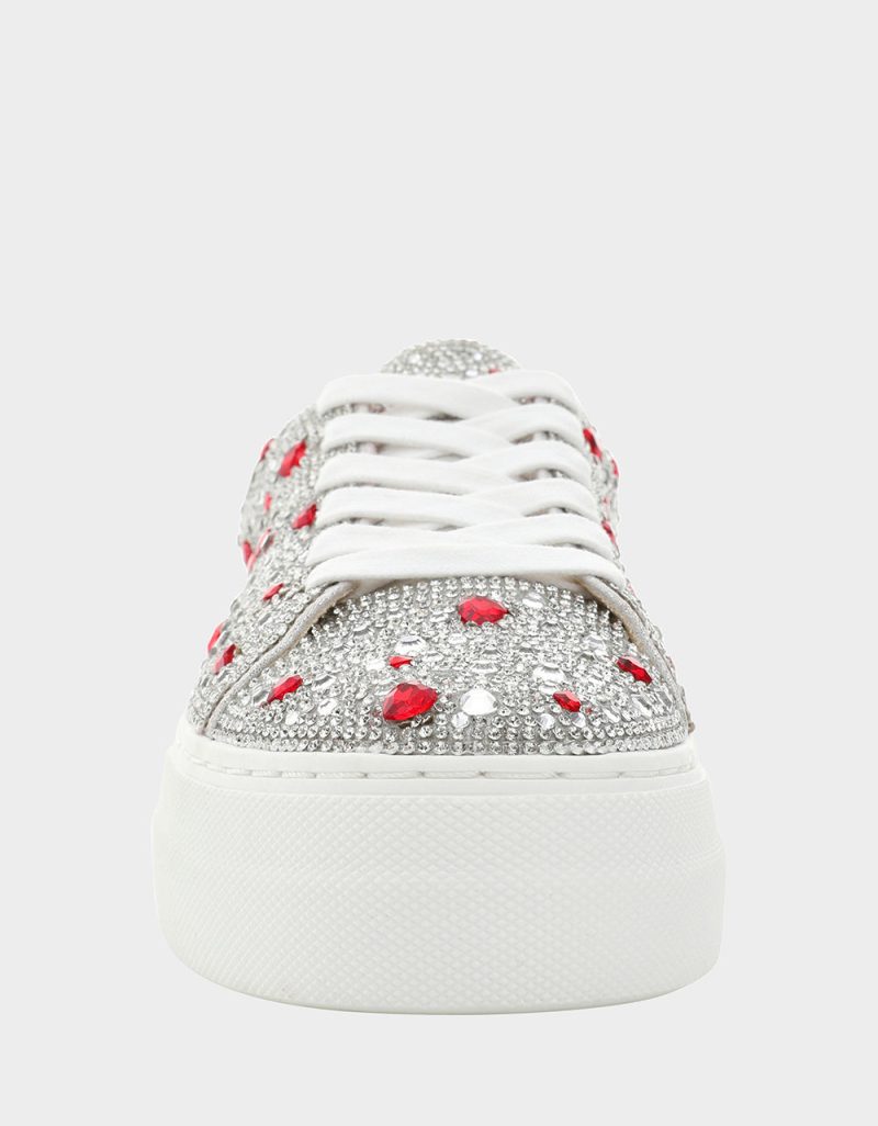 BETSEY JOHNSON SHOES SB SIDNY SILVER HEART FRONT