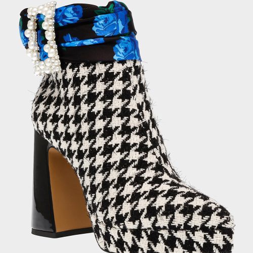 BETSEYJOHNSON BOOTIES IDRIS BLACK WHITE