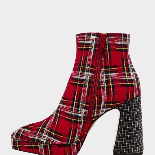 BETSEYJOHNSON BOOTIES RAYLAN RED MULTI INSIDE