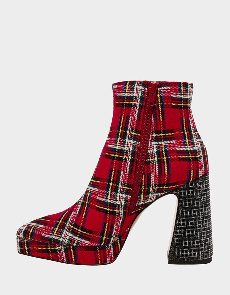 BETSEYJOHNSON BOOTIES RAYLAN RED MULTI INSIDE