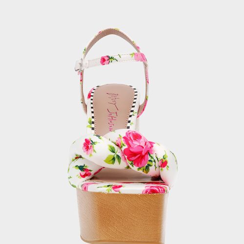 BETSEYJOHNSON SANDALS MANDEE WHITE MULTI FRONT 1