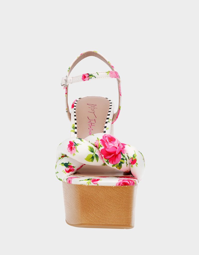 BETSEYJOHNSON SANDALS MANDEE WHITE MULTI FRONT 1