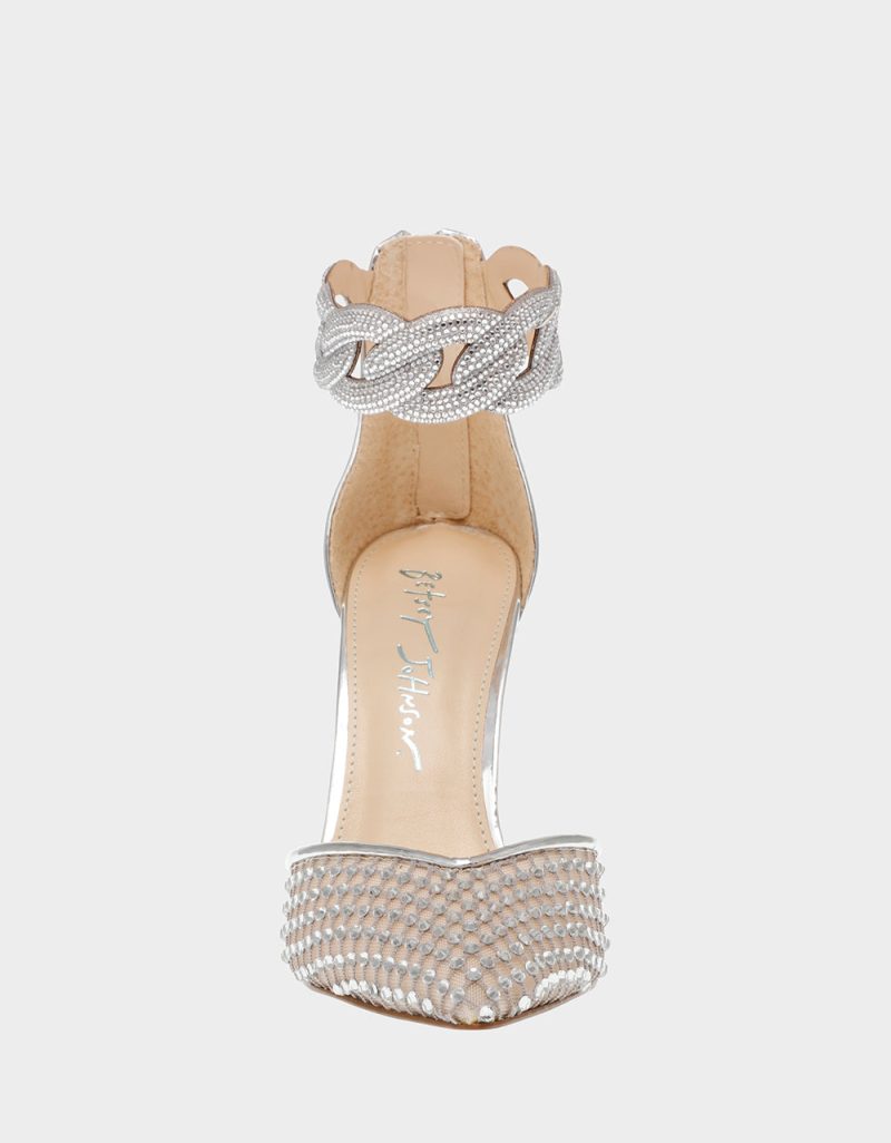 BETSEYJOHNSON SANDALS SB JAD SILVER FRONT