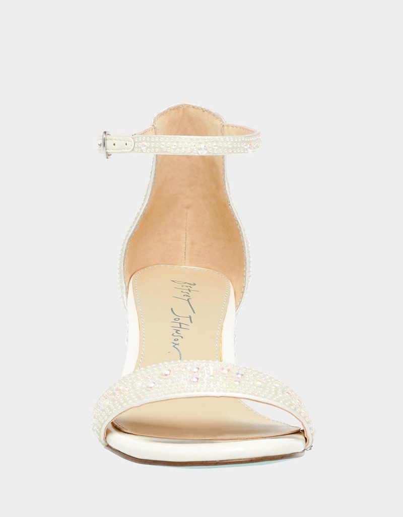 BETSEYJOHNSON SANDALS SB MARI WHITE IVORY FRONT