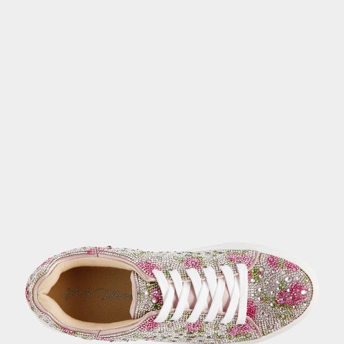 BETSEYJOHNSON SNEAKERS SB SIDNY RHINESTONEFLORAL TOP