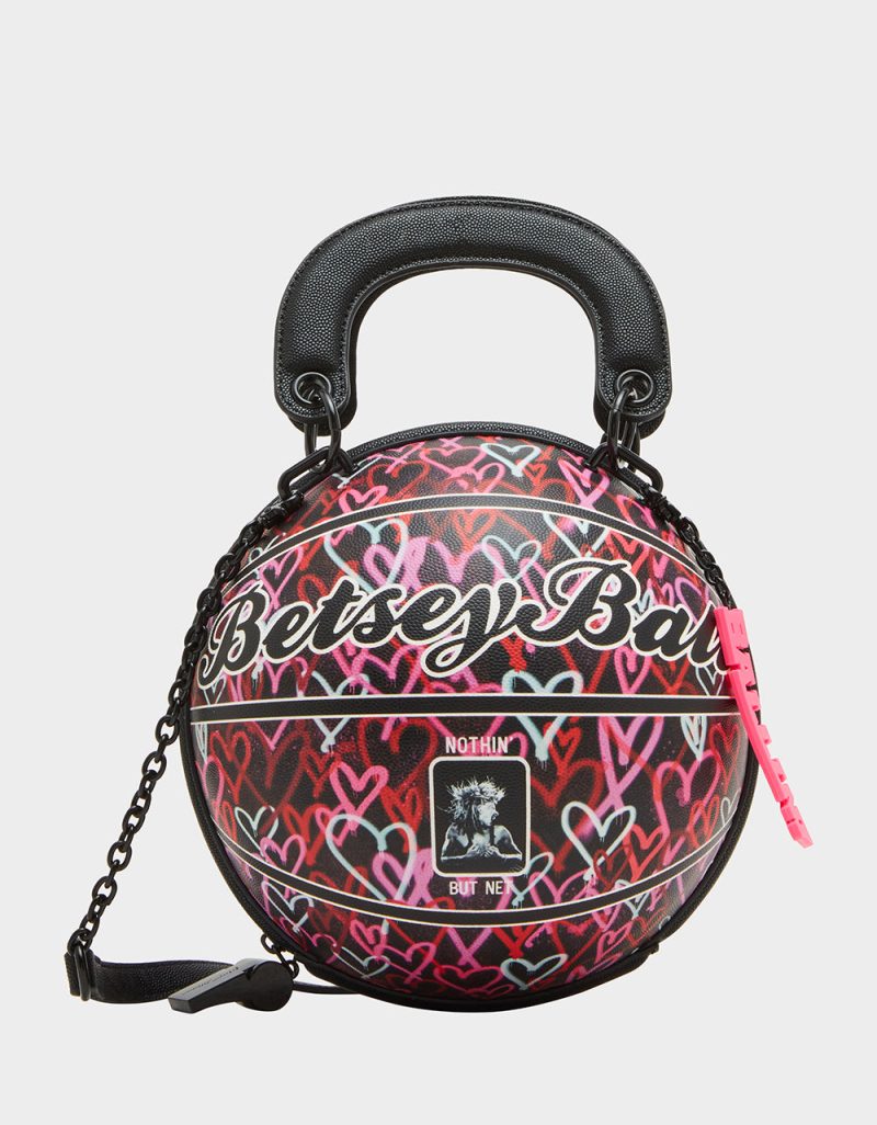 KITSCH BETSEY BALL BAG BLACK MULTI - HANDBAGS - Betsey Johnson