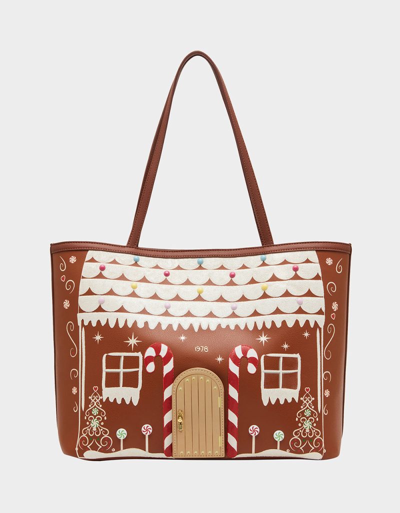 GINGERBREAD TOTE BROWN - HANDBAGS - Betsey Johnson