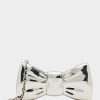 METAL BOW CLUTCH SILVER - HANDBAGS - Betsey Johnson