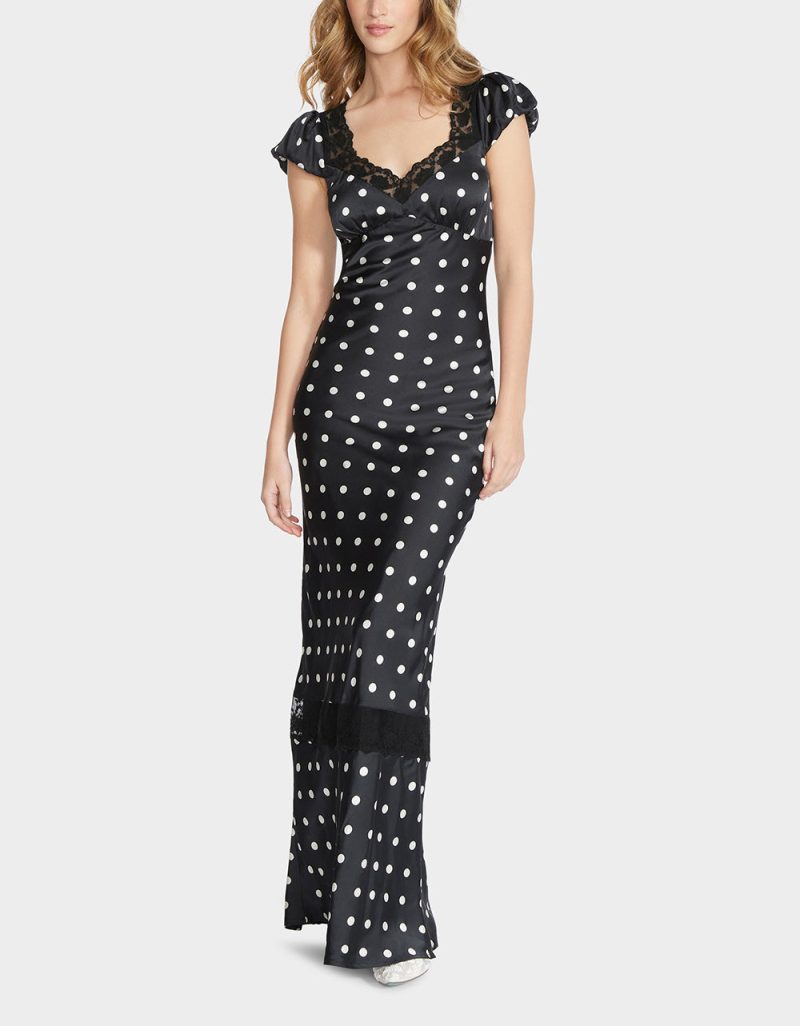 LAURA MAXI DRESS BLACK WHITE - APPAREL - Betsey Johnson